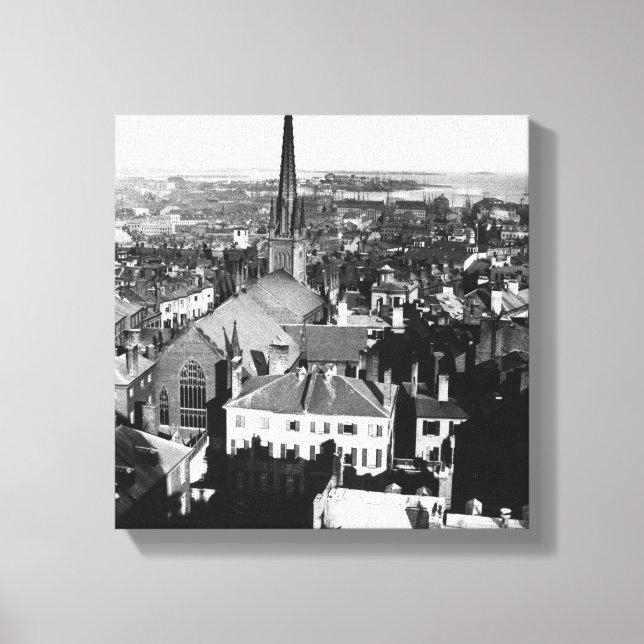 Den dekorerade kryddan av en kyrka i Boston Canvastryck (Framsida)