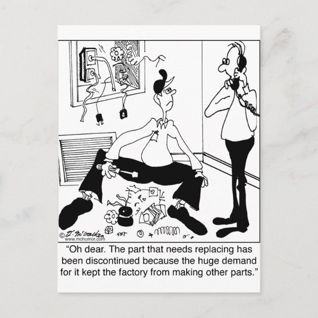 Den delen har slutat tillverkas vykort (Framsida)