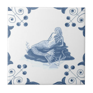 Den Delft sjöjungfrun belägger med tegel med Kakelplatta