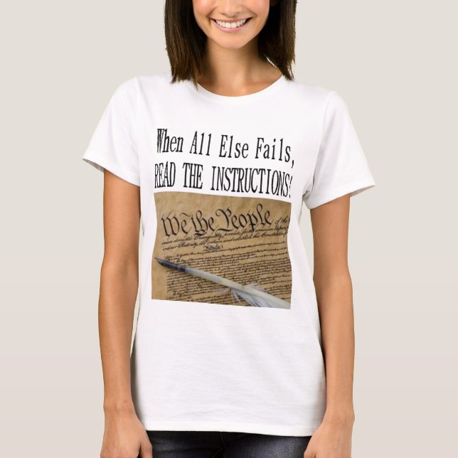 Den DEMOKRATISKA REGELläsningen KONSTITUTIONEN Tee Shirt (Framsida)