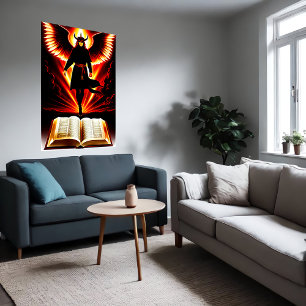 Den demoniska bibeln AI Art Poster
