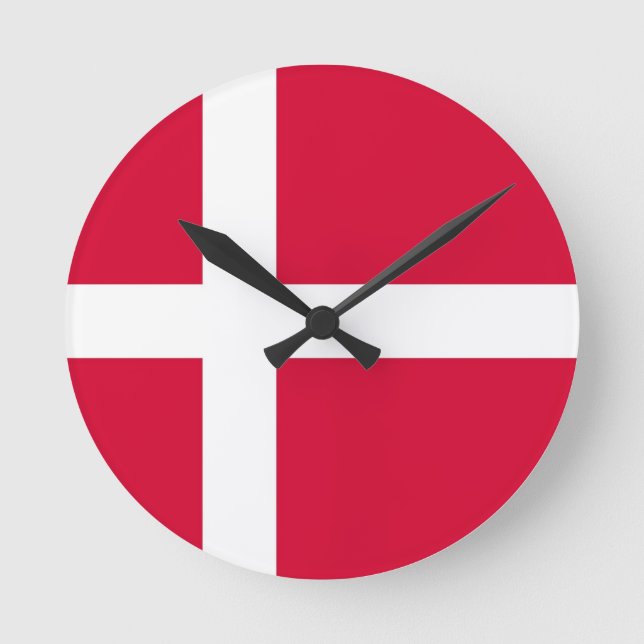 den denmark landflagga tar tid på rund klocka (Framsida)