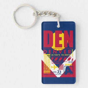 DEN Denver Airport Nyckelring