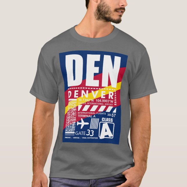 DEN Denver Airport T Shirt (Framsida)