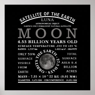 Den detaljerade astronomin i Måne Poster