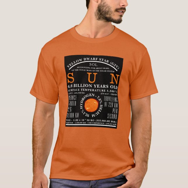 Den detaljerade astronomin i Sol T Shirt (Framsida)