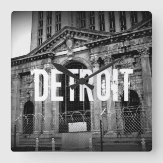 Den Detroit Michigan centralstationväggen tar tid Fyrkantig Klocka