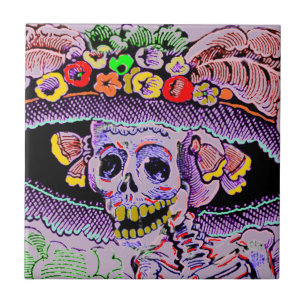 Den Diameter de Los Muertos day of the dead Kakelplatta