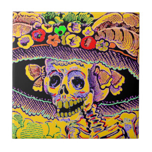 Den Diameter de Los Muertos day of the dead Kakelplatta