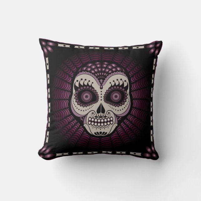 Den Diameter de los Muertos spindelnätskallen Kudde (Framsida)