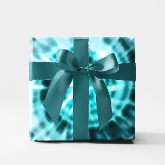 Den digitala plattan för Aqua Blue Teal and White  Presentpapper (Aqua Blue Teal and White Abstract Digital Tile Wrapping Paper)