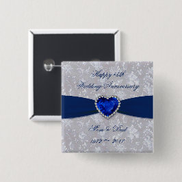 Den djärva bröllopsdagen för damast 45th knäppas knapp