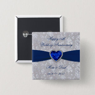 Den djärva bröllopsdagen för damast 45th knäppas knapp