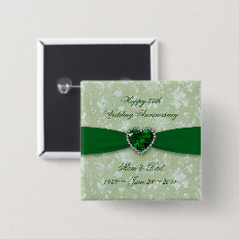 Den djärva bröllopsdagen för damast 55th knäppas knapp