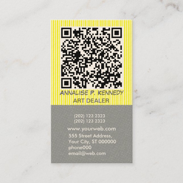 Den djärva randen QR kodifierar Tech Visitkort (Framsida)
