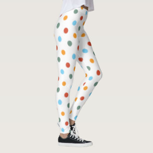 Den djärva regnbågepolkaen pricker leggings