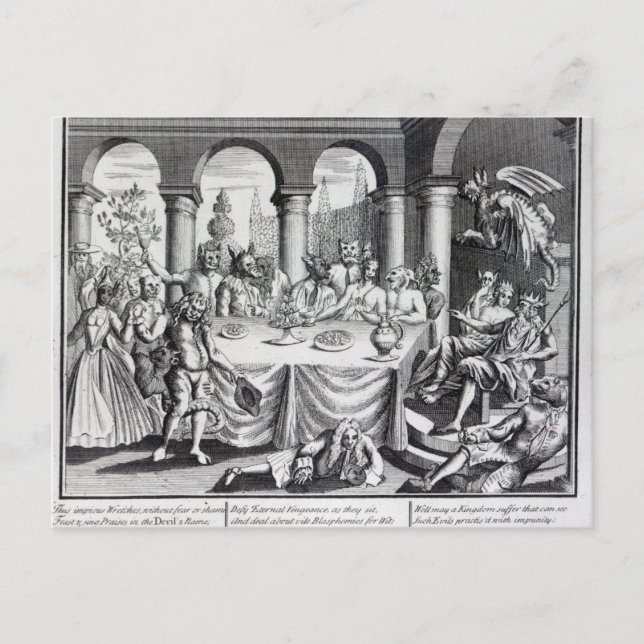 Den djävulska maskeraden vykort (Framsida)