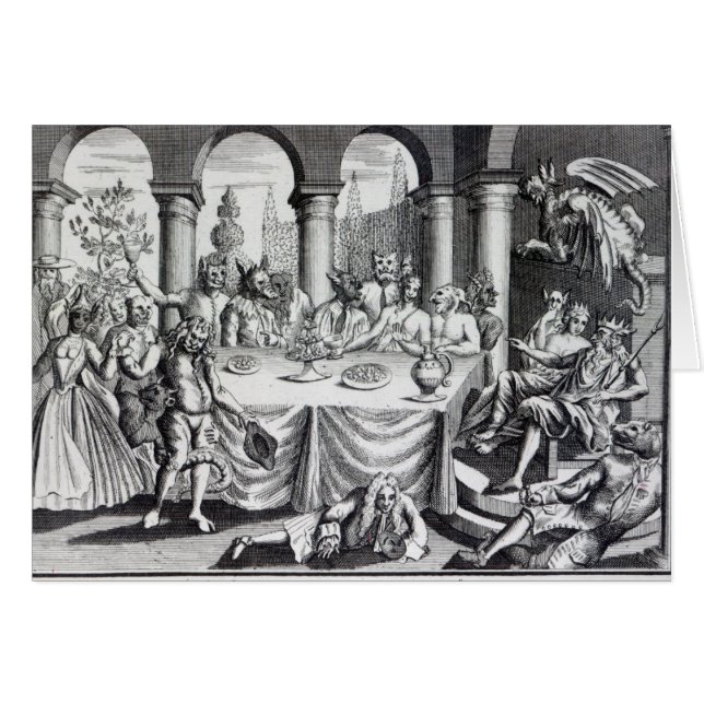 Den djävulska maskqueraden hälsningskort (Framsidan Horizontal)