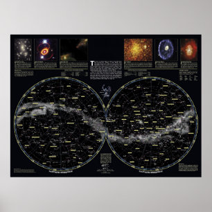 Den djupa himmelstjärnan kartlägger affischen poster