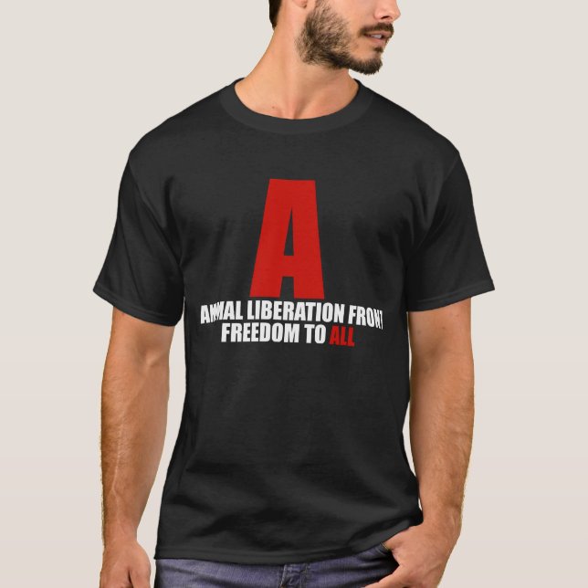 Den djura befrielsen beklär skjortan (svarten) tee shirt (Framsida)