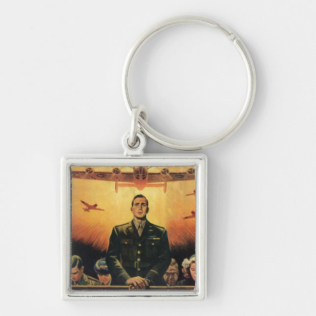 Den dödliga Harpy Fyrkantig Silverfärgad Nyckelring (Framsidan)