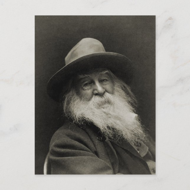Den döende filosofen Poet Walt Whitman Vykort (Framsida)