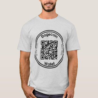 Den Dogecoin plånboken QR kodifierar rundan Tröja