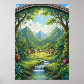 Den Dolda By i den Smaragdgröna Skogen Poster