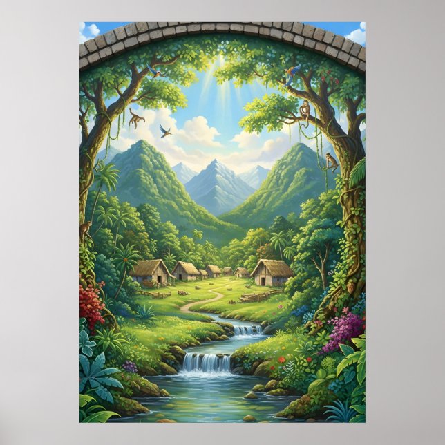 Den Dolda By i den Smaragdgröna Skogen Poster (Framsidan)
