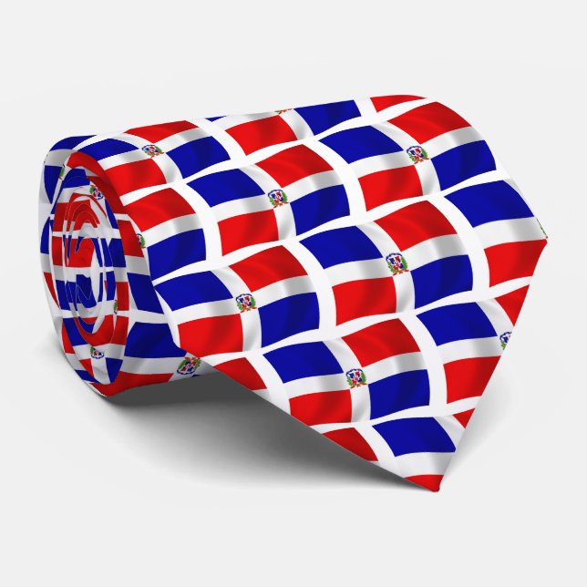 Den dominikanska republikens flagghalsduk slips (Rullad)