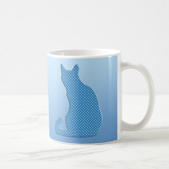 Den Dotty katten - skuggar av blått Kaffemugg (Höger)