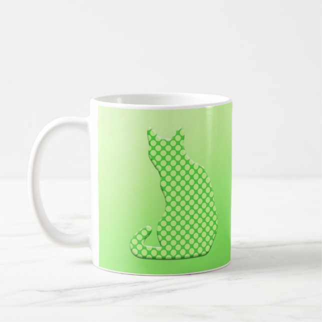 Den Dotty katten - skuggar av limefruktgrönt Kaffemugg (Vänster)