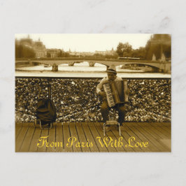 Den dragspels- spelare - Pont des Arts, Paris Vykort