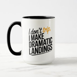 Den dramatiska landningen. mugg