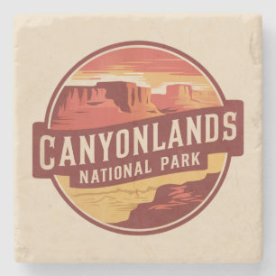 Den dramatiska öknen i Canyonlands nationalpark Stenunderlägg