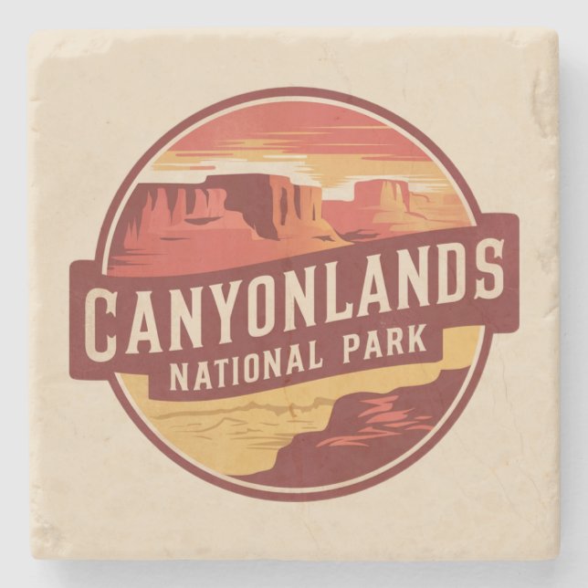 Den dramatiska öknen i Canyonlands nationalpark Stenunderlägg (Framsidan)