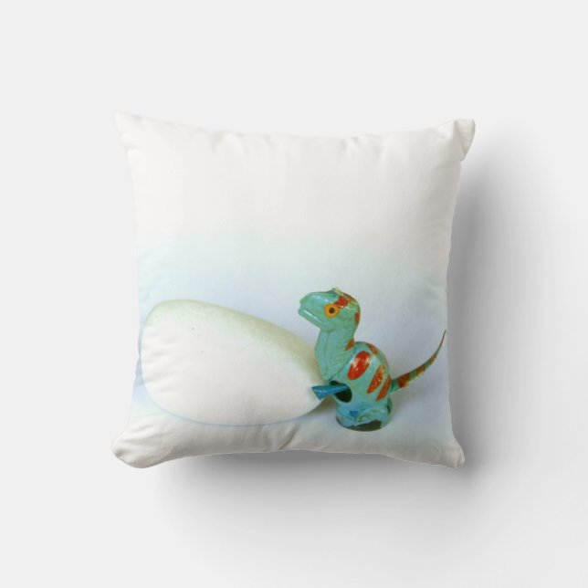 Den driftiga Dino dinosauren ett äggfoto kudder Kudde (Framsida)