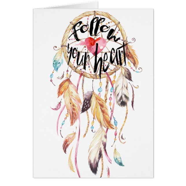 Den dröm- stopparen följer din hjärta hälsningskort (Framsidan)