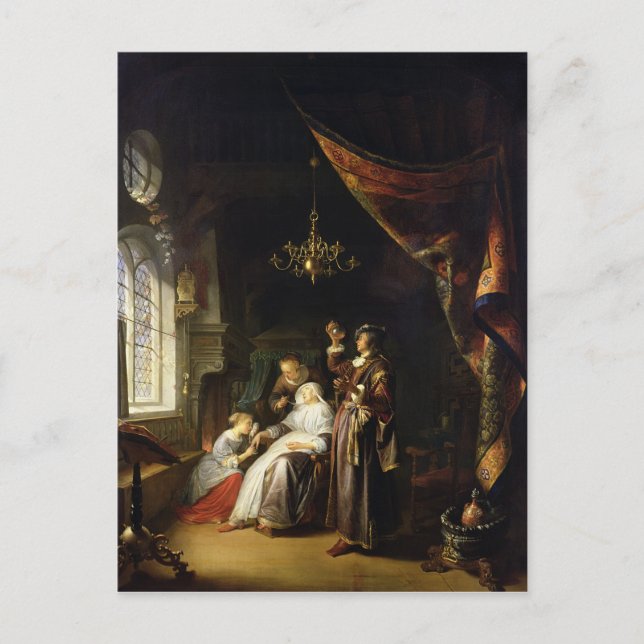 Den Dropsical kvinnan, c.1663 Vykort (Framsida)