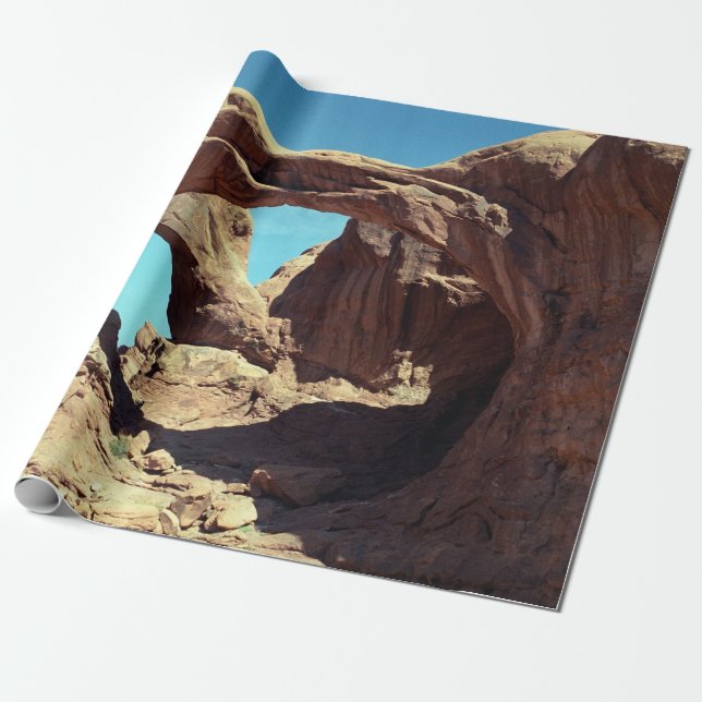 Den dubbla ärke- Utah öknen landskap fotoet Presentpapper (Utrullad)
