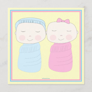 Den dubbla glädjen!  Tvilling- inbjudan för