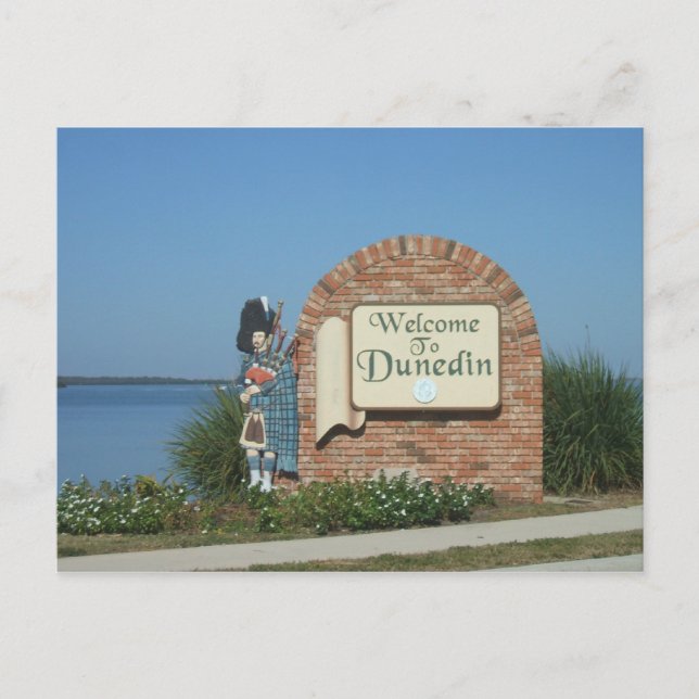 Den Dunedin Florida townen undertecknar Vykort (Framsida)