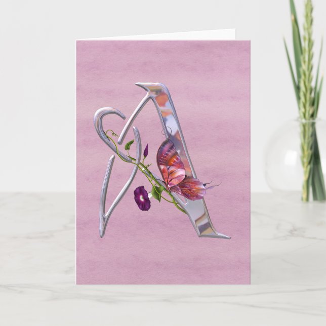 Den dyrbara fjärilen märka med sina initialer A Anteckningskort (Framsida)