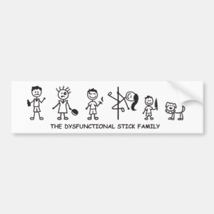 Den dysfunktionella pinnefamiljbildekalet bildekal