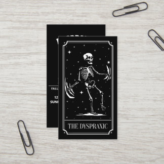 Den dyspraxiförsedda tarotkortsupplysningen visitkort