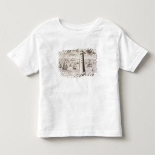 Den Eddystone fyren som inristas av Hendrick Hul Tee Shirt