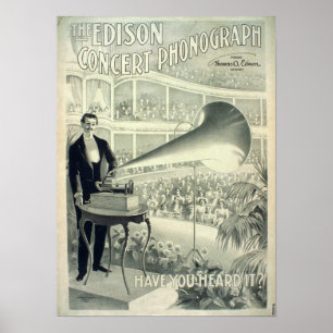Den Edison konsertphonograph.en Poster