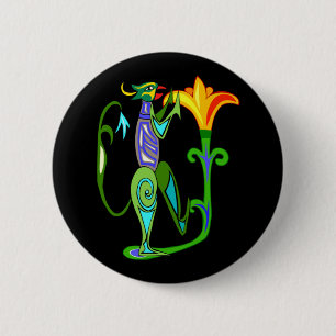 Den egyptiska art déco med en lotusblommablomma knapp