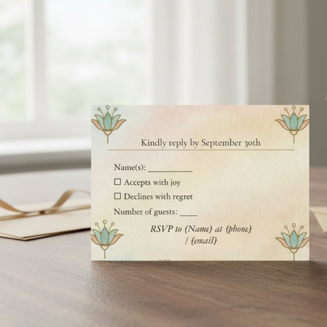 Den egyptiska Eleganten Lotus OSA kort (Elegant lotus RSVP)