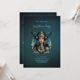 Den egyptiska gudinna Isis i blå färg. Inbjudningar